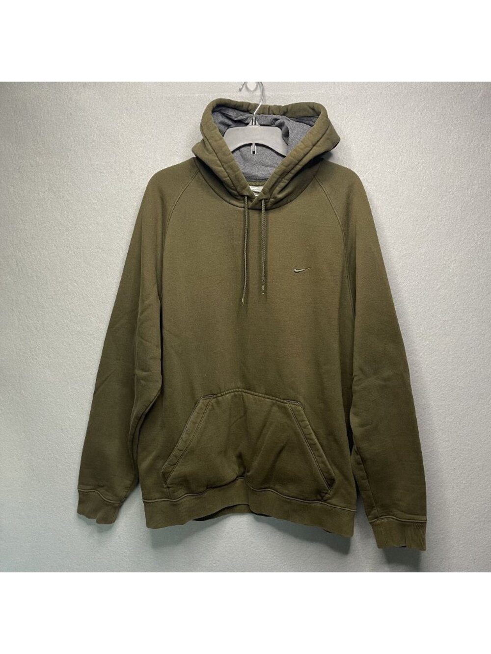 Vintage 90s Nike Sportswear Olive Green Pullover Hoodie XL Embroidered Swoosh